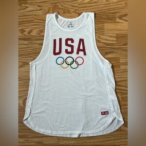 Team USA Olympic Rings Tank Top Women’s Large | White Racerback